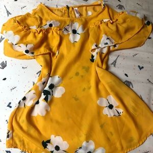 XHilaration Yellow Floral Ruffles Blouse
